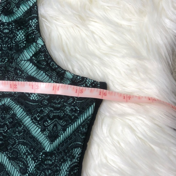 Vanity Mint Green Black Lace Tank Top - Picture 13 of 15